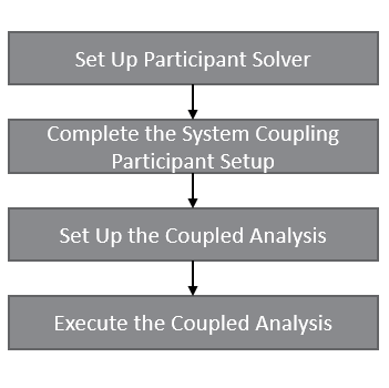 Figure 1: Sequence of steps to set up and execute a coupled analysis